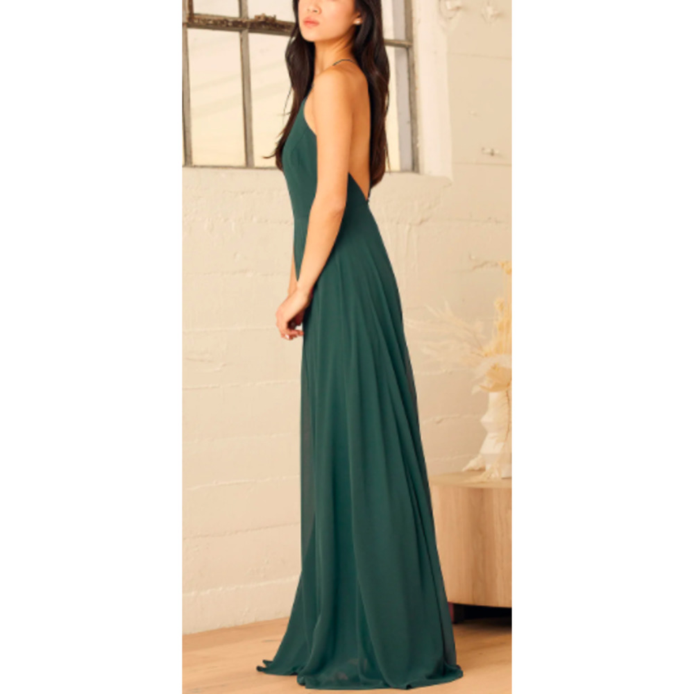 Sold👗LULUS Mythical Kind of Love Dark Green Maxi - Picture 2 of 10